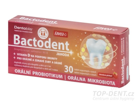 Favea Bactodent orální probiotikum (jahoda), 30ks
