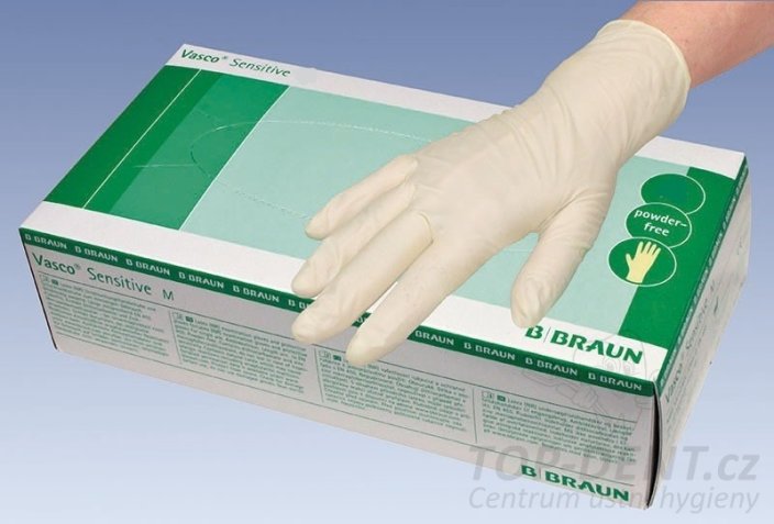 Braun Vasco Sensitive latexové nepudrované rukavice S 6-7, 100ks