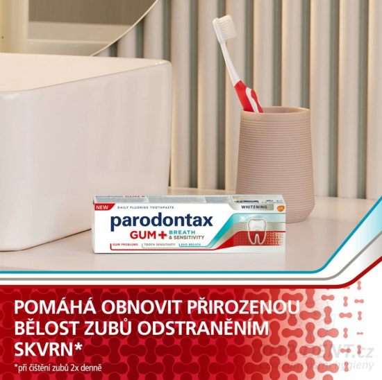 Parodontax Gum+Breath & Sensitivity Whitening zubní pasta, 75ml