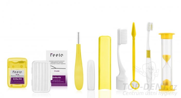 Feelo Ortho KIT set pro čištění s rovnátky (žlutý)