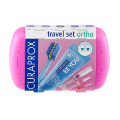 Curaprox Travel set ORTHO růžový