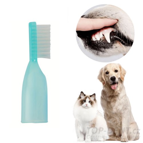 Zubní kartáček pes / kočka, prstový (zelený)