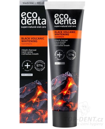 ECODENTA Black Volcanica Whitening bieliaca zubná pasta, 100ml
