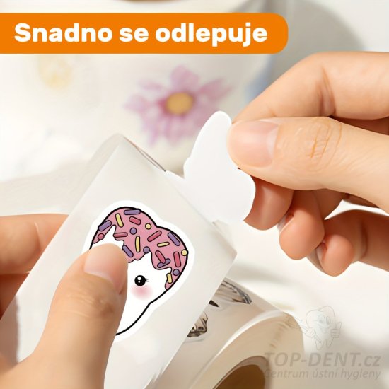 Veselé samolepky se zoubky, 500 ks (motiv 2)