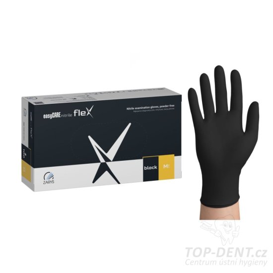 Zarys easyCARE FLEX nitrilové rukavice M (7-8) černé, 100ks