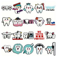 Ozdoby na obuv, 20 ks (vzor dental)