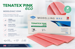 Tenatex Eco modelovací vosk růžový 187 x 88 x 1,5mm (24 plátků), 500g