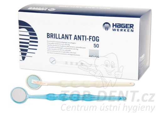 Miradent Brillant Anti-fog plastové zrcátko modré, 50ks