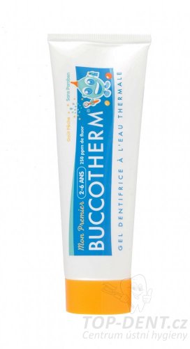 Buccotherm gelová zubní pasta pro děti od 2 do 6 let (broskev), 50 ml