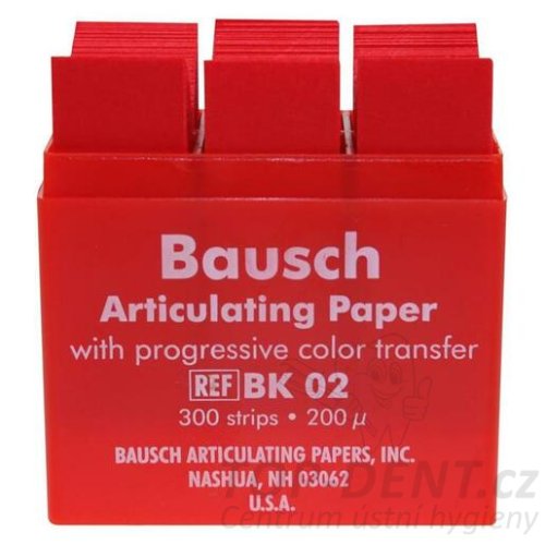 Bausch 200µm artikulační papier 300 ks (červený)
