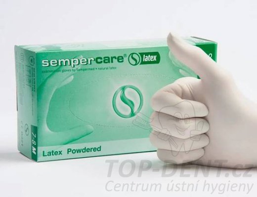 Sempercare latexové vyšetřovací rukavice XL 9-10 pudrované (bílé), 90ks