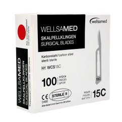 Wellsamed skalpelové carbonové čepelky fig. 15C, 100 ks