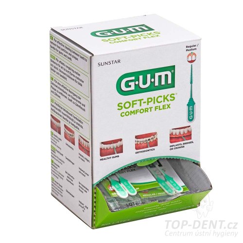 GUM Soft-Picks Comfort FLEX pogumovaná párátka MINT (medium), 2x100ks