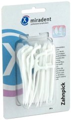 Miradent Dental Floss dentálne mečíky s niťou, 30ks