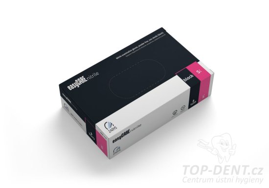 Zarys easyCARE nitrilové rukavice S (6-7) černé, 100ks