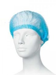 Jednorázová čepice CLIP z netkané textilie (modrá), 100ks