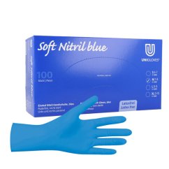 Unigloves Soft Blue nitrilové vyšetřovací rukavice M (7-8) modré, 100ks