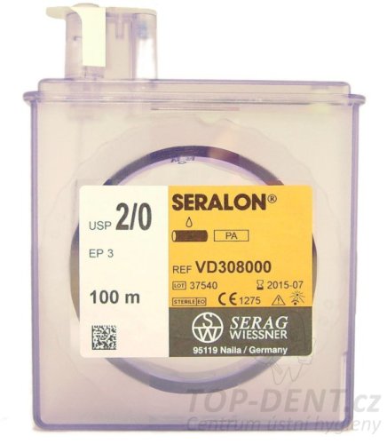 SERALON velkometrážní balení 100m - Průměr vlákna: 2/0 (USP) balení 100m