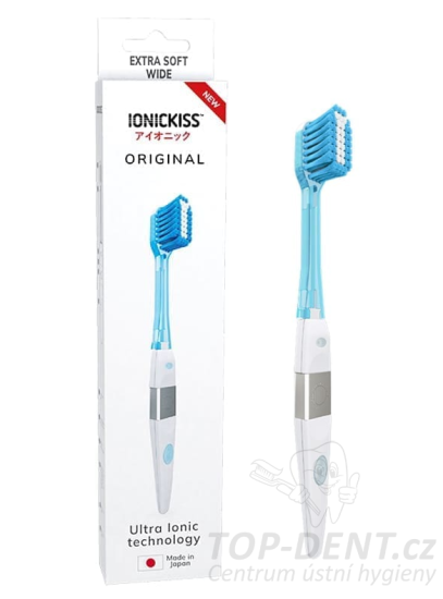 IONICKISS ORIGINAL zubní kartáček, Modrá hlavice EXTRA SOFT WIDE (kónická vlakna)