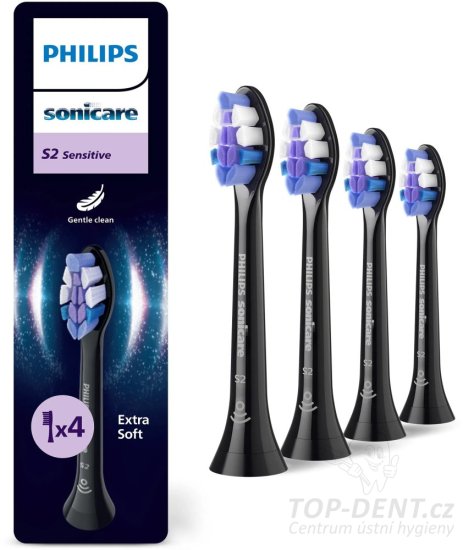 Philips Sonicare S2 Sensitive Standard BLACK HX6054/88, 4ks