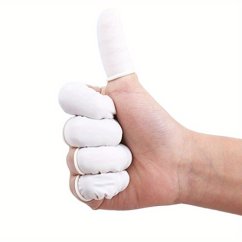 Jednorázové latexové návleky na prsty, 50 ks (bílé)