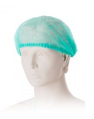 Jednorazová čiapka CLIP z netkanej textílie (zelená), 100ks