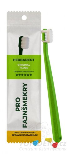 Herbadent ORIGINAL FLOSS zubná kefka kónickými vláknami - tmavo zelený (sáčok), 1 ks