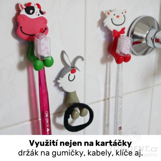 Držák na zubní kartáček - králíček, 1 ks