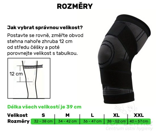 Kompresní bandáž na koleno (černá), 1 ks