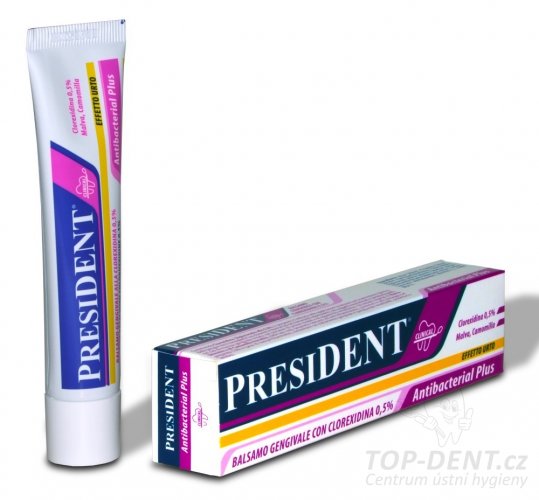 PresiDENT Antibacterial Plus gel na dásně (CHX 0.5%), 30ml