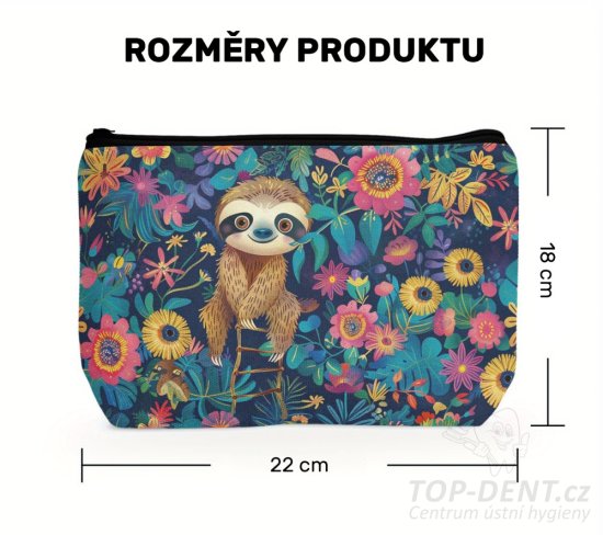 Toaletní taštička s motivem lenochod, 1 ks