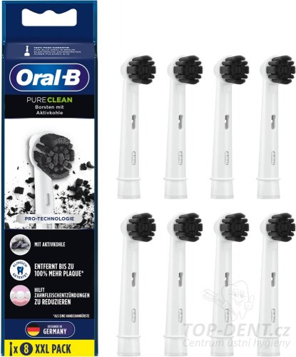Oral-B PureClean Charcoal náhradní hlavice s čeným uhlím, 8ks