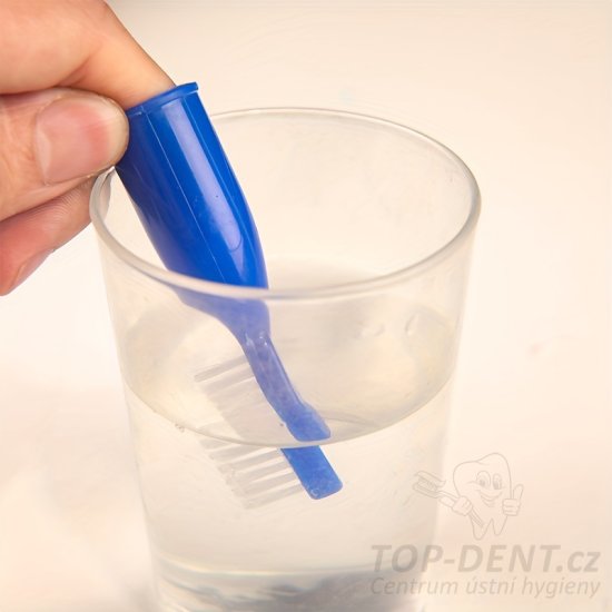 Zubní kartáček pes / kočka, prstový (modrý)