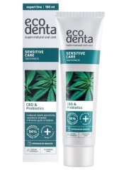 ECODENTA Sensitive Care zubná pasta s CBD a Probiotikami, 100ml