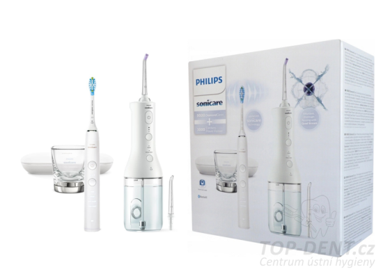 Philips Sonicare 9000 DiamondClean White + Power Flosser White HX3886/41