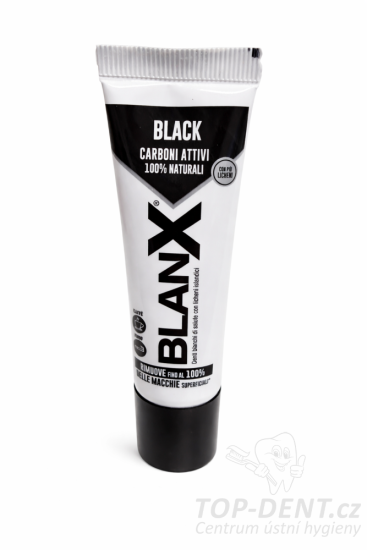 BlanX BLACK bieliaca zubná pasta s aktívnym čiernym uhlím, 15ml