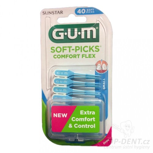 GUM Soft-Picks Comfort FLEX pogumovaná párátka (small), 40 ks