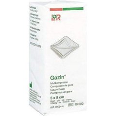 LR Gazin gázové kompresy 5x5 cm (nesterilní), 100ks