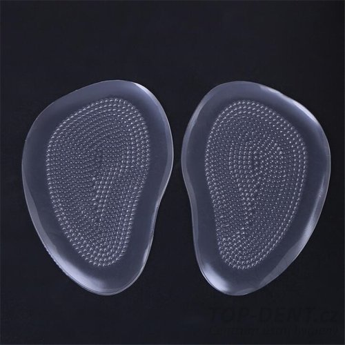 Protišmykové silikónové výstelky do topánok, predné - transparent, 2 ks