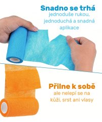 Samofixační bandáž - 5 cm x 4,5 m (červená), 1 ks