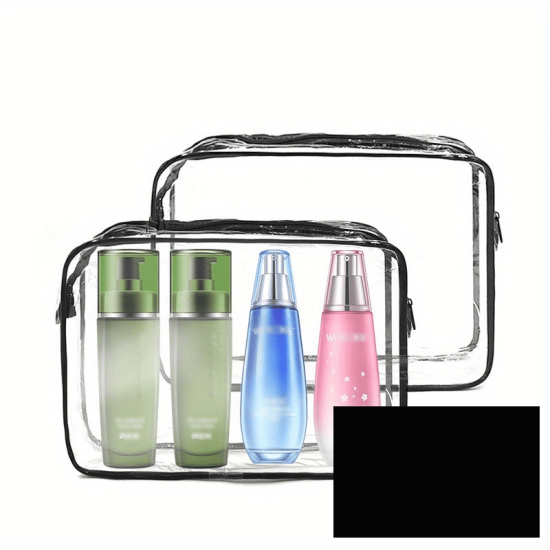 Cestovní PVC taštička (transparent+černá)