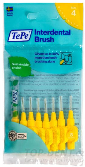 TePe ORIGINAL 4 mezizubní kartáčky 0,7 mm, 8 ks