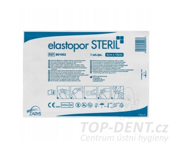 Netkané krytí s absorpční vložkou Elastopor STERIL, sterilní, 8 x 10 cm (30 ks)