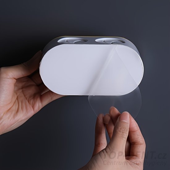 Nástěnný držák na elektrické kartáčky, 1 ks (bílá+šedá)