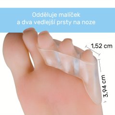 Gélový oddeľovač troch prstov na nohe (biela), 2 ks