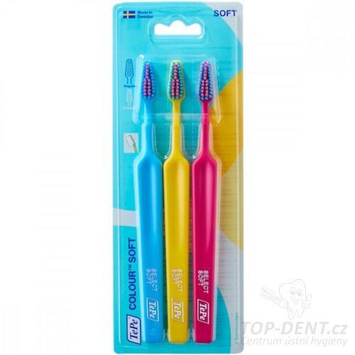 TePe Select Colour Soft zubní kartáčky Colour Soft, 3ks (blistr)