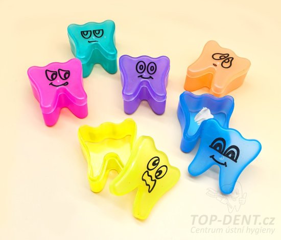 Krabička na dětské zoubky - zub (různé barvy)