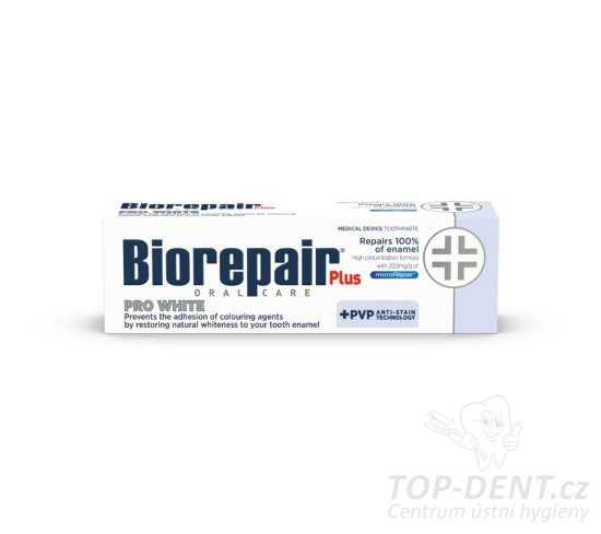 BioRepair Plus Pro White + PVP bieliaca zubná pasta, 75ml