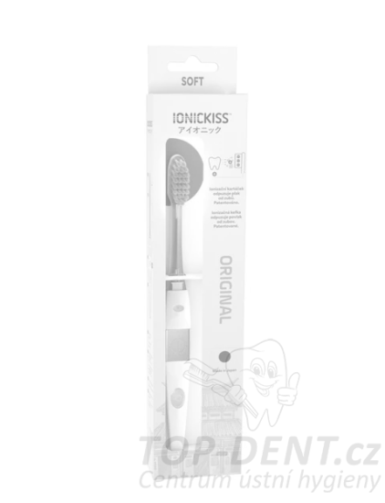 IONICKISS ORIGINAL zubní kartáček, Bílá hlavice SOFT FLAT (rovná vlákna)