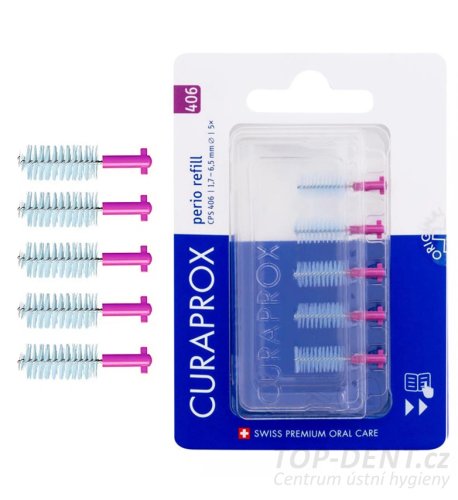 Curaprox CPS 406 Perio REFILL medzizubné kefky, 4ks (blister)